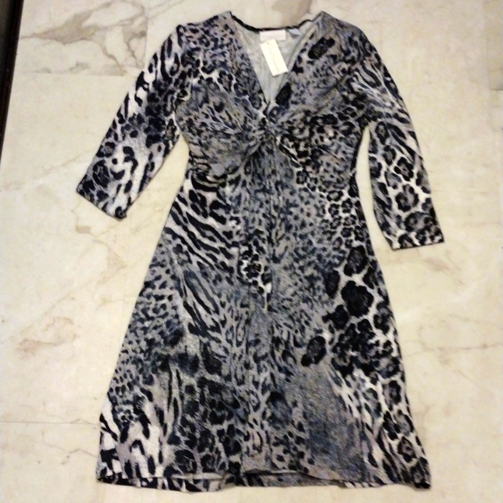 New York and company leaperd print half sleeve dre - Picture 1 of 10